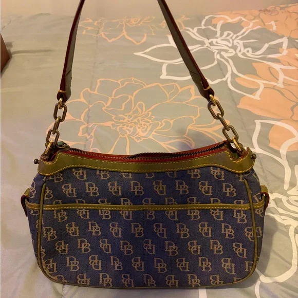 Dooney & Bourke Navy and Tan Shoulder Bag - Picture 2 of 4
